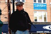 Father Berrigan speaks in October 2006 at the 3rd Annual Staten Island Freedom & Peace Festival. Photo by Clara Sherley-Appel; Wikicommons