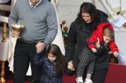 Presenting the offertory gifts to Pope Francis in St. Peter's Square, November 2014.