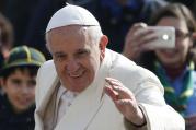 Pope Francis waves as he arrives to lead his general audience in St. Peter's Square at the Vatican March 11. (CNS photo/Paul Haring) 