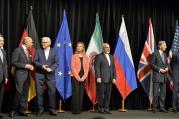 World leaders take part in a press conference July 14 after reaching a nuclear deal with Iran (CNS photo/Herbert Neubauer, EPA). 