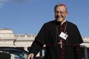 German Cardinal Walter Kasper, retired president of the Pontifical Council for Promoting Christian Unity, arrives for the concluding session of the extraordinary Synod of Bishops on the family at the Vatican in October 2014. (CNS photo/Paul Haring) 