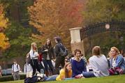 Students chat in 2012 on campus of Marquette University in Wisconsin (CNS photo/courtesy Marquette University) (Sept. 6, 2013) See WASHINGTON LETTER Sept. 6, 2013.