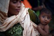 A mother and daughter are seen at a refugee camp near Cox's Bazar, Bangladesh Oct. 22. (CNS photo/Hannah McKay, Reuters) 