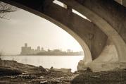 BEAUTY IN DESOLATION. Detroit skyline from the Ambassador Bridge.