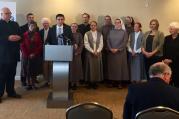 Keep the Ban on Death Penalty. Tom Venzor, head of the Nebraska Catholic Conference, speaks at a press event in Nebraska Thursday. (Courtesy: Nebraska Catholic Conference)