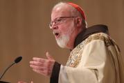 Boston Cardinal Sean P. O'Malley gives homily during National Prayer Vigil for Life at national shrine in Washington (CNS photo/Bob Roller).