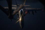 A U.S. Air Force fighter jet refueling over northern Iraq, Aug. 21 (courtesy U.S. Department of Defense).