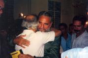 Fidel Castro embracing Paul Mayer with a Bible in his hand. Photos courtesy of wrestlingwithangelsbook.com.