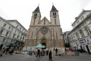 the Cathedral of the Sacred Heart in late April in Sarajevo, Bosnia-Herzegovina. Pope Francis will meet with priests, religious and seminarians at the capital's cathedral during his June 6 trip to Sarajevo. (CNS photo/Fehim Demir, EPA)