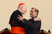 Cardinal Angelo Scola greets Mario Delpini, the newly named archbishop of Milan (photo: ChiesadiMilano)