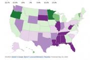 The tax codes of states in purple undermine federal efforts to reduce income inequality. (Map by Christopher Ingraham of the Washington Post)