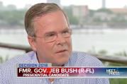 Republican presidential candidate Jeb Bush talked about his "conflict" over the death penalty on "Meet the Press." (Image from nbcnews.com)