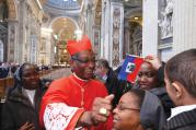 ELEVATION. Cardinal Chibly Langlois of Les Cayes, Haiti, greets guests after he was made a cardinal by Pope Francis at St. Peter’s Basilica on Feb. 22.