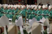 Prelates attend the opening Mass of the Synod of Bishops on the family celebrated by Pope Francis in St. Peter's Basilica at the Vatican, Oct. 4 (CNS/Paul Haring).