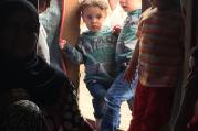 Finding refuge. Syrian children at a camp just a few miles from the Lebanon-Syria border.