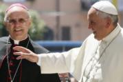 Pope Francis greets people as he visits Cassano allo Ionio, in Italy’s Calabria region, June 21, 2014. On his left is Bishop Nunzio Galantino of Cassano allo Ionio. (CNS Photo/Paul Haring)