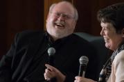 Thomas Lynch and Alice McDermott at Fordham University (Leo Sorel/Fordham News). 