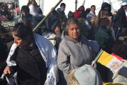 Waiting for Francis in Ecatepec. (Photo by Gerard O'Connell)