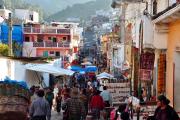 An outdoor market in Chichicastenango, Guatemala.