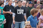 People march in protest of the death penalty and abortion in Texas. (CNS photo/Erik Noriega, Texas Catholic Herald)