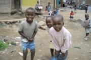 Children play in a street in Nairobi's Kariobangi slum. (CNS photo/Patricia Zapor) 