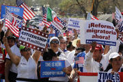 People rally in Washington for comprehensive immigration reform. (CNS photo/Larry Downing, Reuters) 