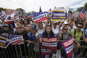 Hundreds of protesters calling for comprehensive immigration reform gather at a rally on the National Mall in Washington Oct. 8 (CNS photo/Jason Reed, Reuters)