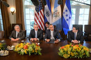 President Barack Obama delivers remarks after a meeting with Central American leaders. (CNS photo/Shawn Thew, EPA) 