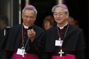 Archbishops John Hung Shan-Chuan of Taipei, Taiwan, and John Ha Tiong Hock of Kuching, Malaysia. (CNS photo/Paul Haring)
