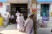 Religious visit the hospital where a nun rape victim is recovering in Ranaghat, India. (CNS photo/Piyal Adhikary, EPA) 