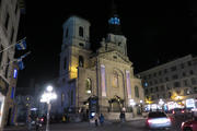 The Notre-Dame Cathedral, in Quebec City, during celebrations on Dec. 12, 2015, for the Jubilee of Mercy (CNS photo/Philippe Vaillancourt, Presence)