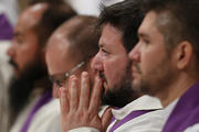 Priests who are Missionaries of Mercy for the Holy Year attend Pope Francis' celebration of Ash Wednesday Mass in St. Peter's Basilica at the Vatican Feb. 10. (CNS photo/Paul Haring)