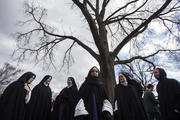 Women religious from the Children of Mary Convent in Newark, Ohio, gather during the 2015 annual March for Life in Washington. (CNS photo/Jim Lo Scalzo, EPA)
