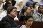  Brazilian Cardinal Joao Braz de Aviz, prefect of the Congregation for Institutes of Consecrated Life and Societies of Apostolic Life, attends a seminar on safeguarding children at the Pontifical Gregorian University in Rome March 23. The seminar was organized by the Pontifical Commission for the Protection of Minors. (CNS photo/Paul Haring) 