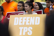 Protestors rally to support Temporary Protected Status near the U.S. Capitol in Washington on Sept. 26. (CNS photo/Tyler Orsburn)