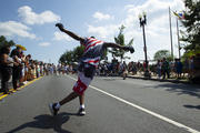 A street performer celebrates Independence Day in Washington, D.C., on July 4, 2018. (CNS photo/Tyler Orsburn)