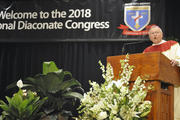 New Orleans Archbishop Gregory M. Aymond delivers the homily July 22 at the opening Mass of the 2018 National Diaconate Congress in New Orleans. (CNS photo/Peter Finney Jr., Clarion Herald)