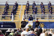 John Flanery, president of Bishop Heelan Catholic Schools in Sioux City, Iowa, speaks to graduating seniors and their families June 27, 2020, during the coronavirus pandemic. (CNS photo/Jerry L Mennenga)