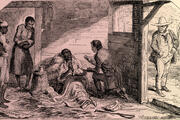 An illustration of the death of Uncle Tom from Harriet Beecher Stowe’s Uncle Tom’s Cabin (Illustration: Etching by George Cruikshank, 1852/Alamy).