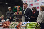 Frederick Wiseman’s latest film, “City Hall,” is a portrait of the city of Boston. Mayor Marty Walsh appears here at the Greater Boston Food Bank (Zipporah Films). 