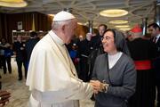 Pope Francis named Salesian Sister Alessandra Smerilli as undersecretary for faith and development at the Dicastery for Promoting Integral Human Development. Sister Smerilli is pictured meeting the pope at the Vatican in an undated photo. (CNS photo/Vatican Media, courtesy Dicastery for Promoting Integral Human Development)