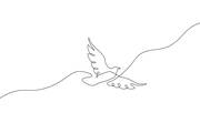 a line drawing of a dove, very simple black line on white background