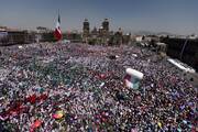 A large crowd gathers as Mexican President Claudia Sheinbaum speaks during a rally at Zocalo Square in Mexico City March 9, 2025. (OSV News photo/Quetzalli Nicte-Ha, Reuters)