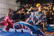 A baile folklórico dancer with Balet Alianza Latina performs during a celebration honoring Our Lady of Guadalupe, patroness of the Americas, in Houston in December 2016. (CNS photo/Victor Aleman, Angelus News)