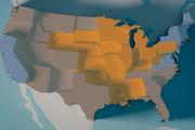 When it comes to population growth, the United States has two regions. The Frontier (gray-colored states in the West and the Southeast) attracts native-born U.S. citizens from other states. The Gateway (blue-colored states in the Northeast and California) depends on international immigration for population growth. The Great Interior (orange-colored states) gets relatively few newcomers, and population growth depends on the birth rate.