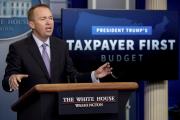 Budget Director Mick Mulvaney speak to the media about President Donald Trump's proposed fiscal 2018 federal budget in the Press Briefing Room of the White House in Washington on Tuesday, May 23, 2017. (AP Photo/Andrew Harnik)
