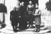 Archbishop Eugenio Pacelli, center, representing Pope Benedict XV, at the imperial Headquarters in 1917.