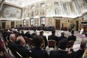 CONVERSATION STARTERS. Pope Francis leads a meeting with interfaith religious leaders at the Vatican, March 20, 2013. 