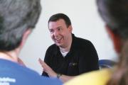 Father James Alison at a talk at the University of Malta.