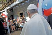 HOUSE CALL. Pope Francis visits the Bañado Norte neighborhood, a slum in Asuncion, Paraguay, July 12, 2015.